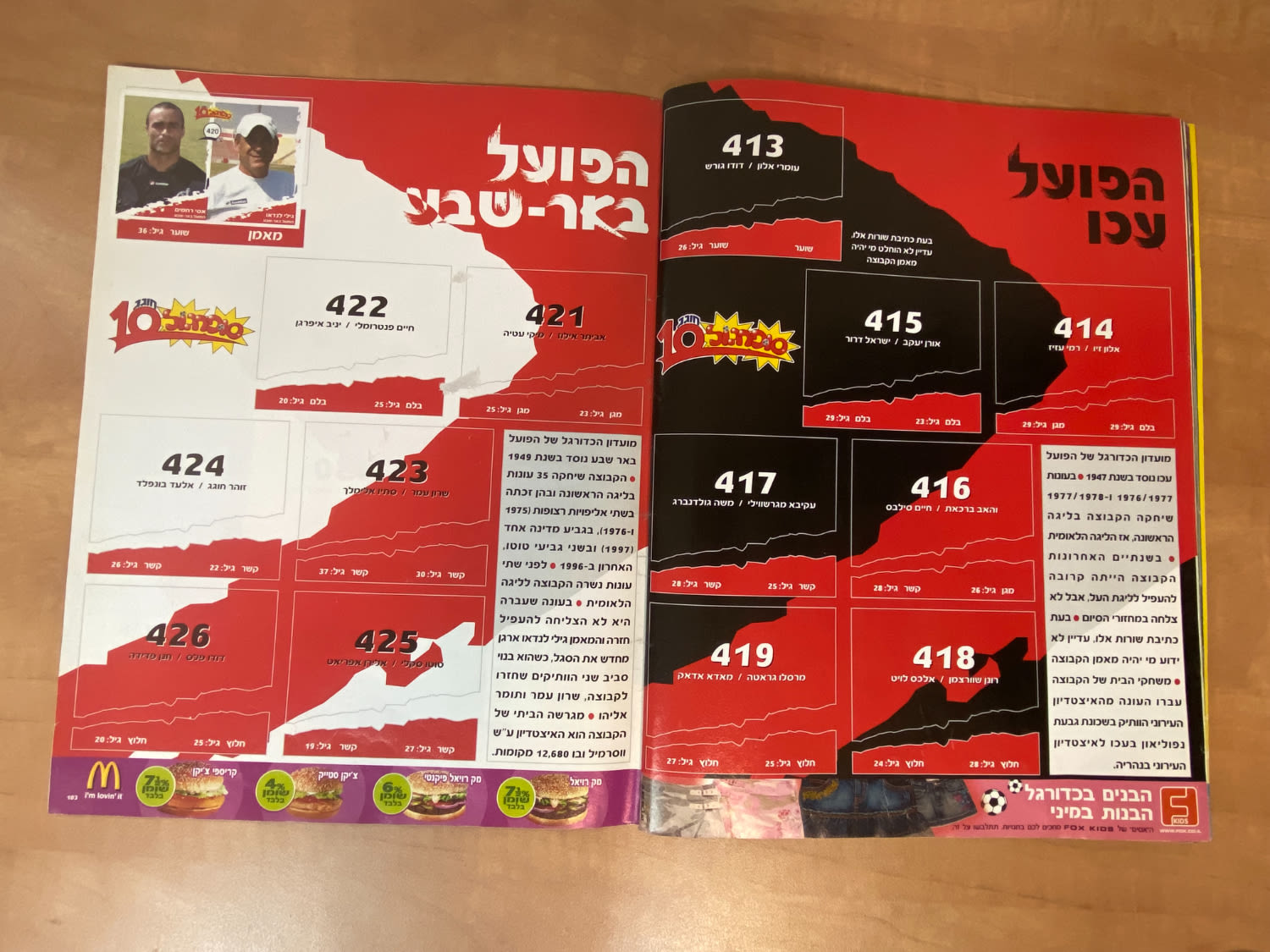 אלבומי מדבקות - אלבום סופרגול 2006-2007, אלבום העשור, מלא חלקית, נמצאים גם קלפים אסים של ידיעות (נגזרו מעיתון) ... - 1 42