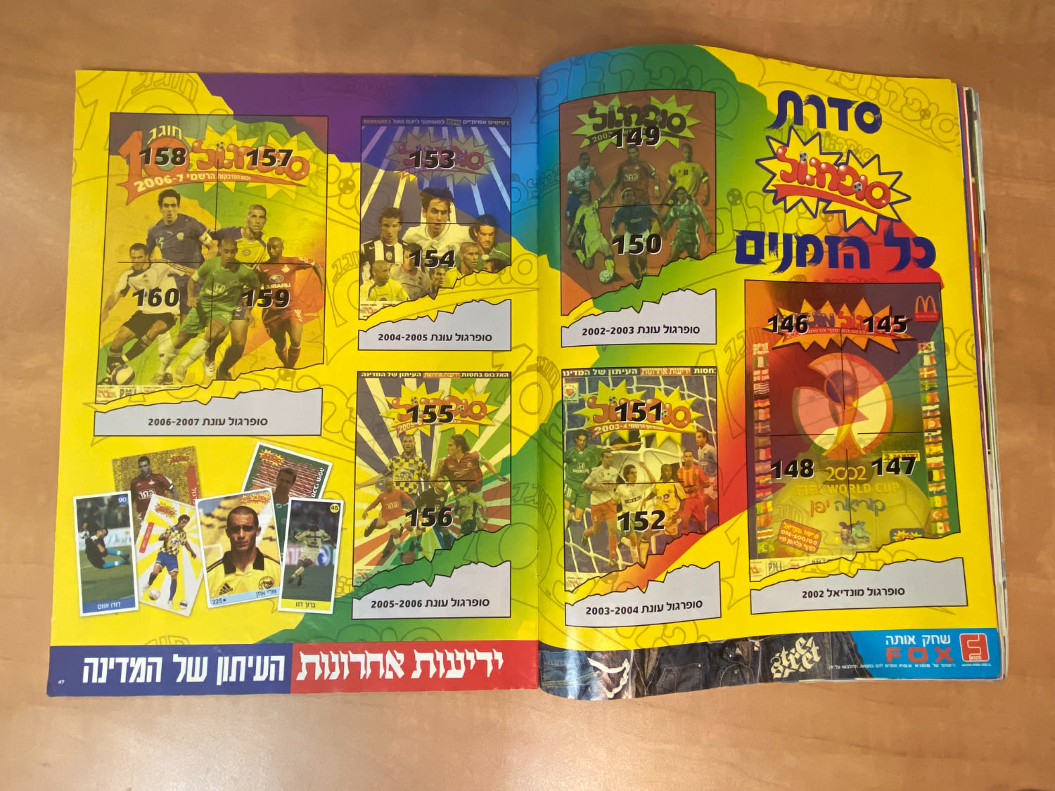 אלבומי מדבקות - אלבום סופרגול 2006-2007, אלבום העשור, מלא חלקית, נמצאים גם קלפים אסים של ידיעות (נגזרו מעיתון) ... - 1 16