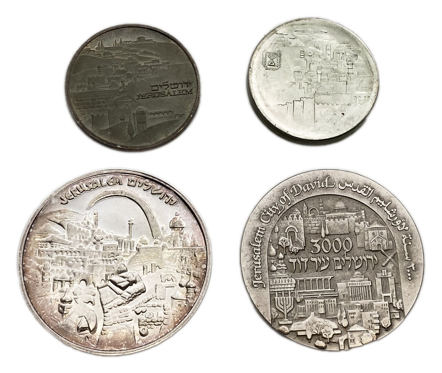 Israel - a collection of 4 silver medals of the city of Jerusalem - silver 935, 173g total - 1 0