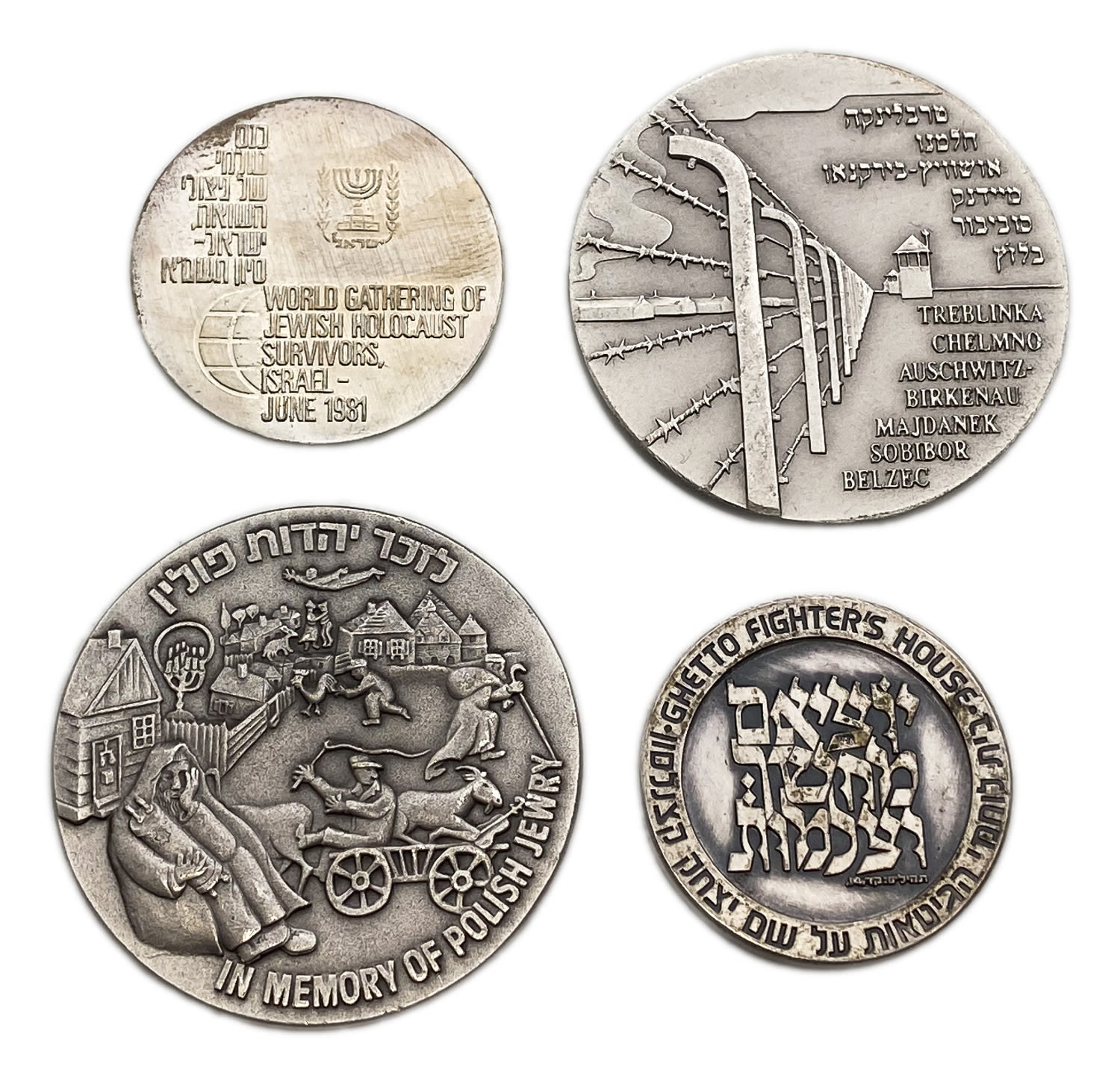 Israel - Group of 4 silver medals of the terrible holocaust - silver 999, 176 g total - 1 1