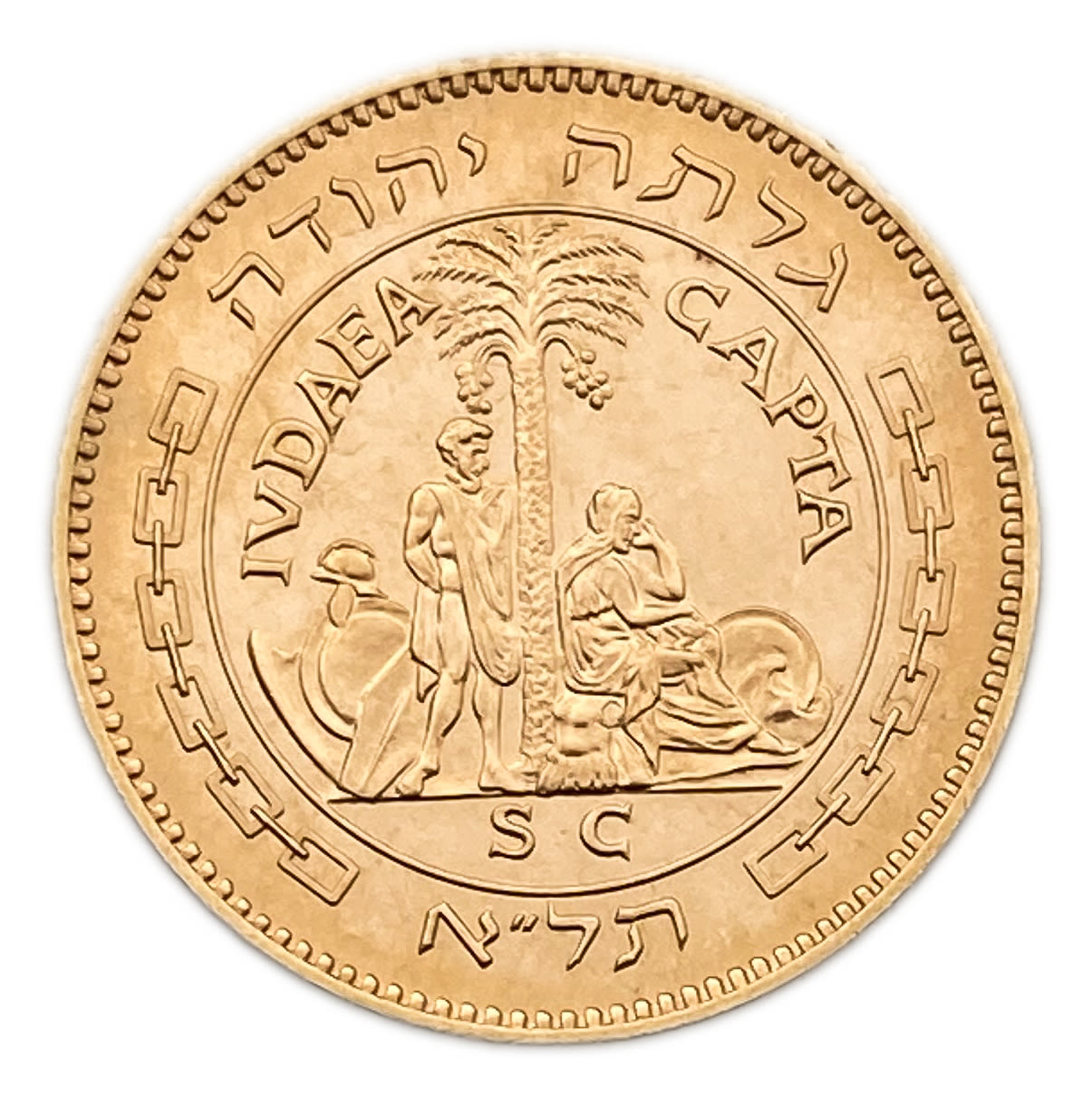 Israel - Gold medal made in honor of Israel's 10th anniversary - "Galata Judah" - 1958 - Gold 916, 15.06g ... - 1 1