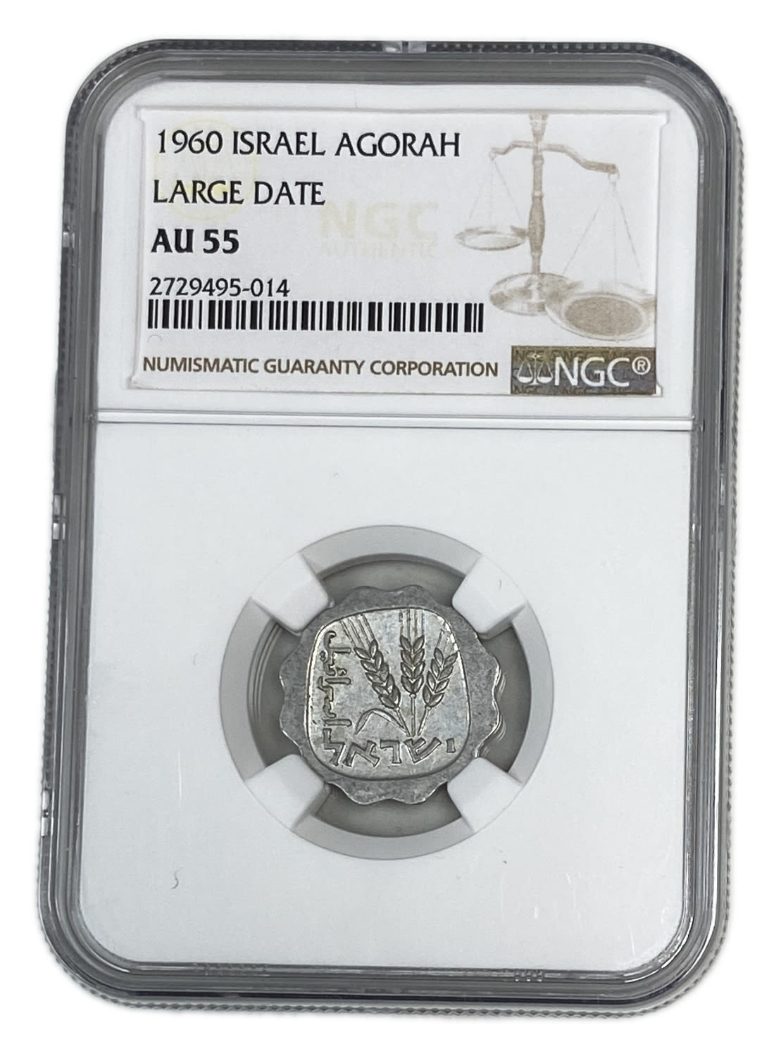 Israel - 1 Agora 1960 - "Large date" - Rare - NGC AU 55
A coin that is entered in circulation by ... - 1 2