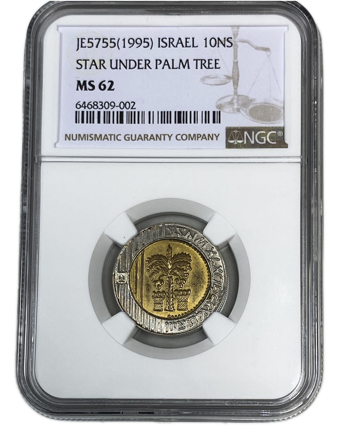 Israel - 10 Sheqels 1995 - With a Star - NGC MS 62
Several decades ago, about 25 years ago, about ... - 1 3
