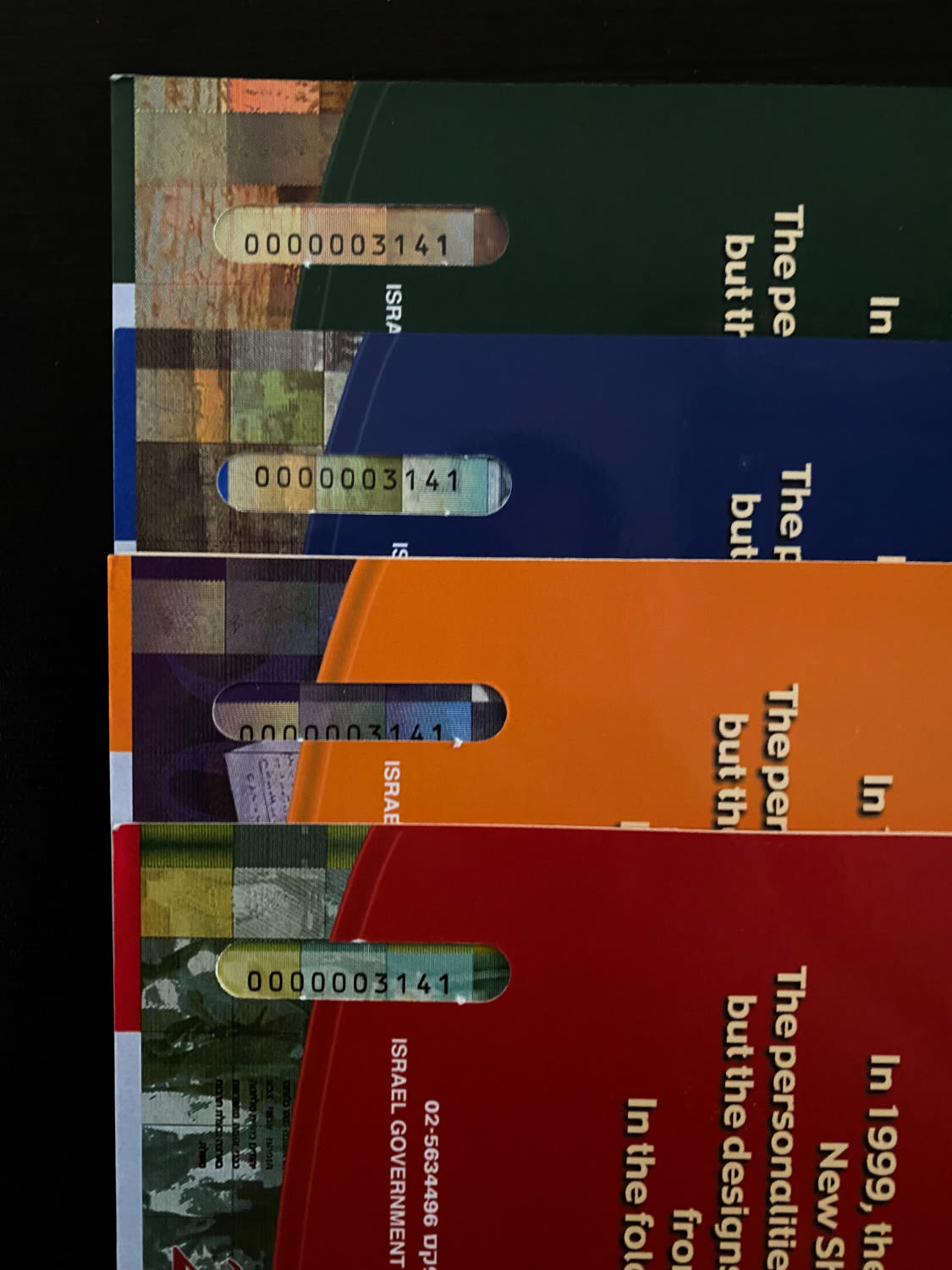 Israel - Set of 4 sheets, 3 banknoes of 20, 50, 100 and 200 Sheqel 2001 - UNC - Rare - 1 2