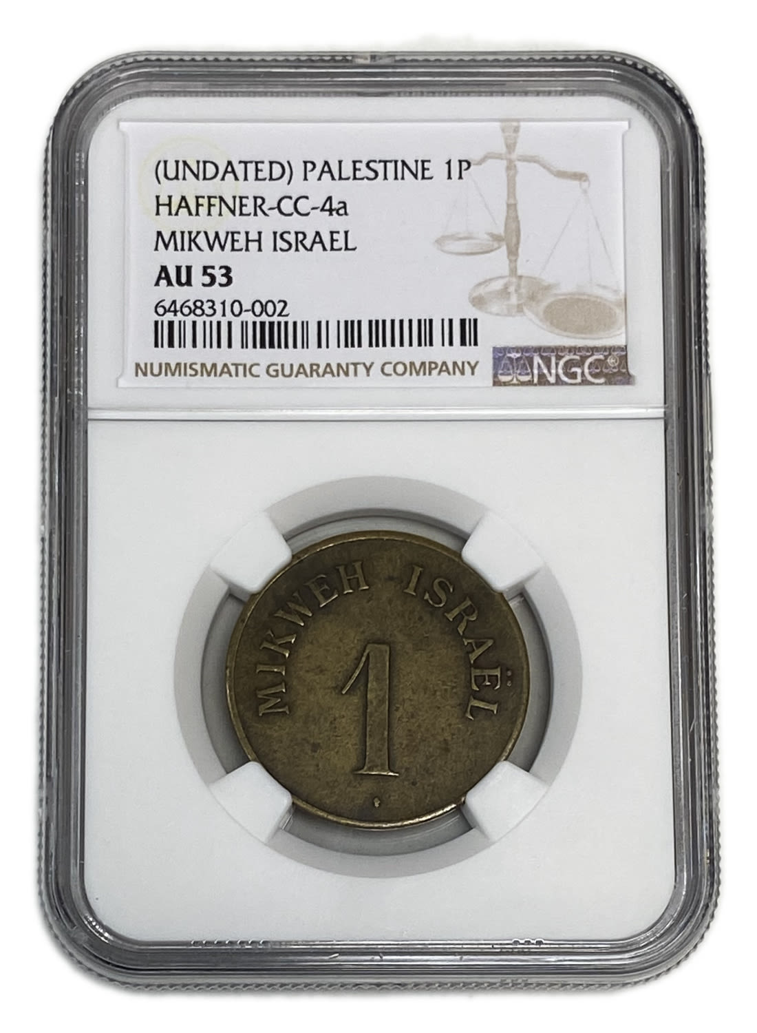 Palestine - Mikweh Israel - 1 Piaster 1885 - NGC 53 - Rare
This is an item that was an expression of ... - 1 2