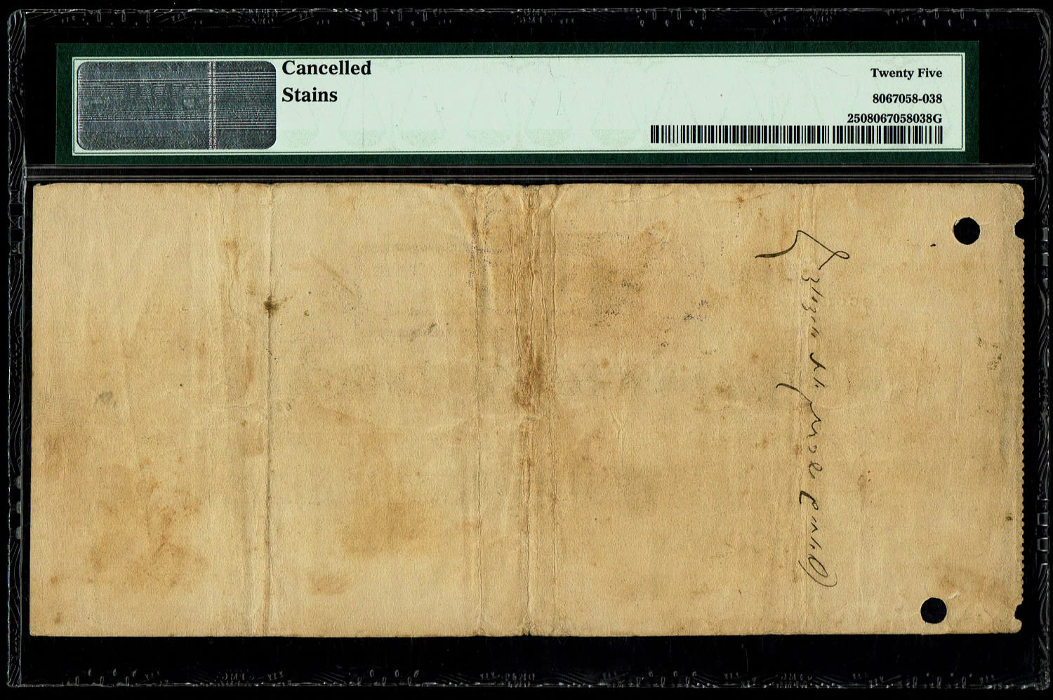 Palestine - Cash Check, 100 Francs 1914 - Second Series - PMG 25 - Rare - 1 1