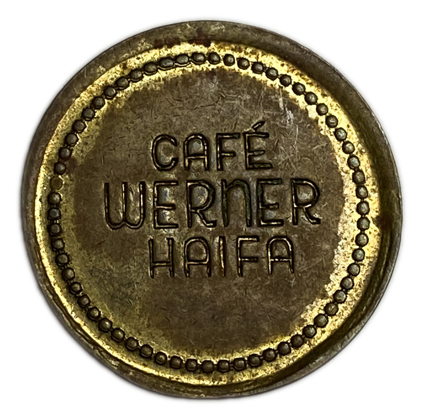 Palestine - Cafe werner token - 20 MIls, bronze - AU-UNC - Rare in this high grade
Issued by Zvi ... - 1 1