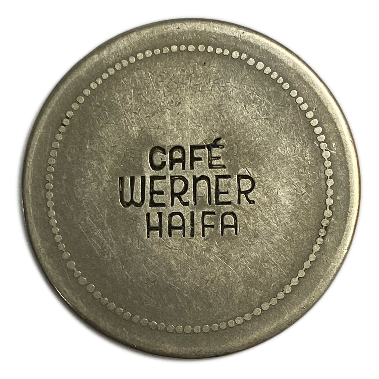 Palestine - Cafe werner token - 50 MIls, bronze, copper-nickel - VF - Rare
Issued by Zvi Werner, who ... - 1 1
