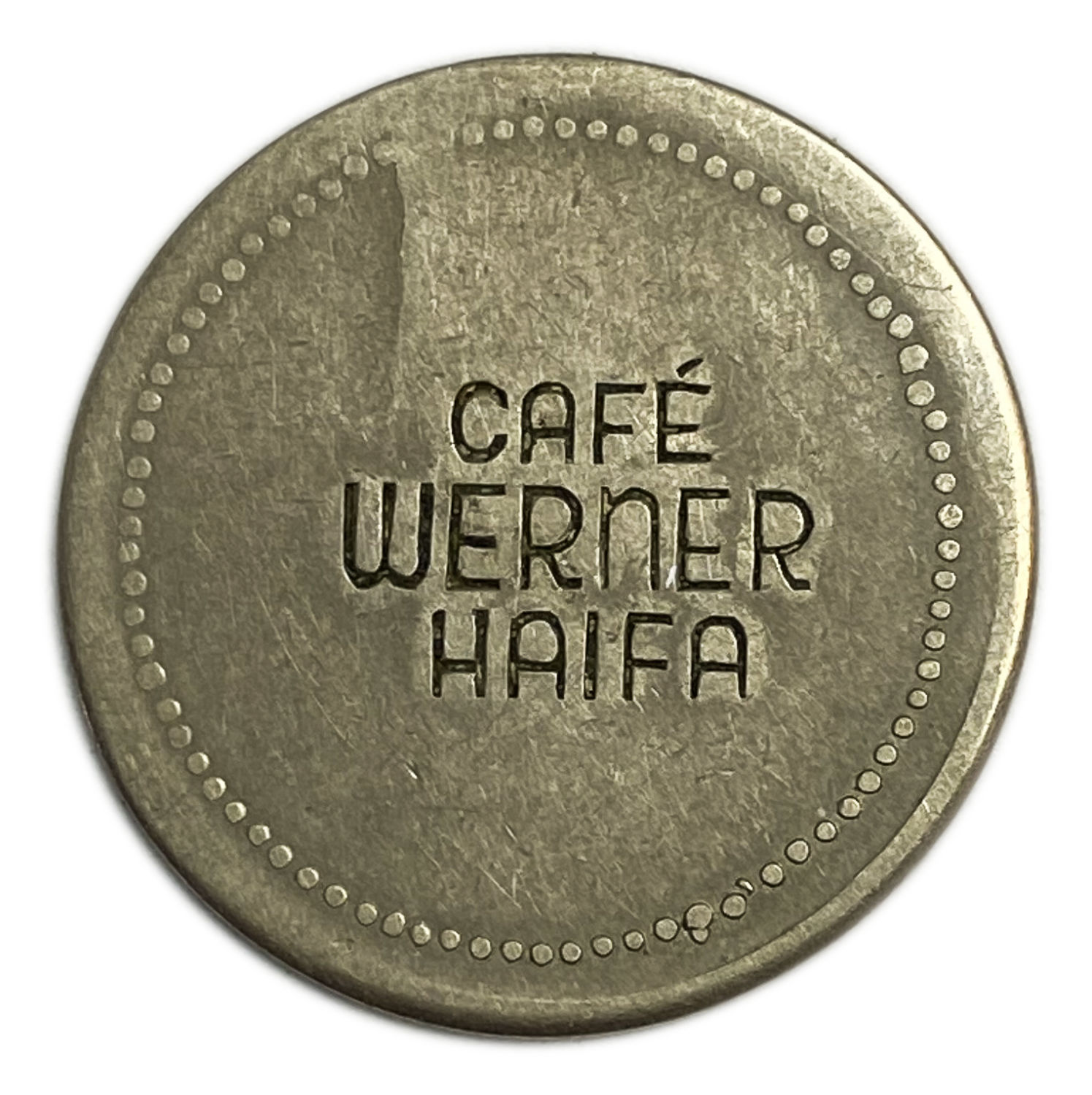 Palestine - Cafe werner token - 40 MIls, bronze, copper-nickel - VF - Rare
Issued by Zvi Werner, who ... - 1 1