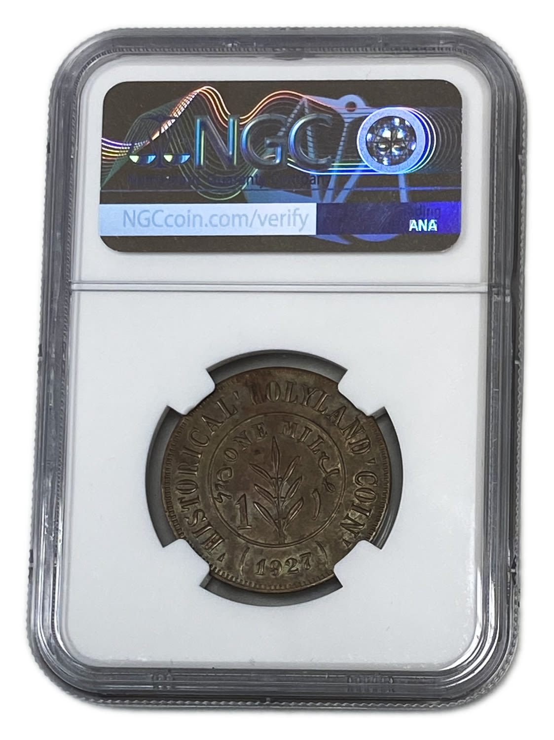 Palestine - 1 Mil 1927 - "Holyland token" - Type 3 - NGC AU 58 BN - The rarest type
The interior of ... - 1 3