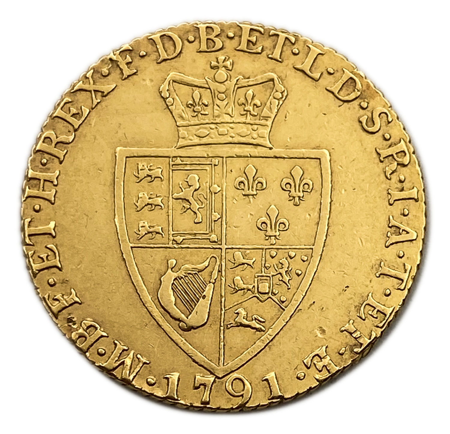 England (Great Britain) - 1 Guinea 1791 - George III 5th portrait, 'Spade' Guinea - XF-AU condition
... - 1 1