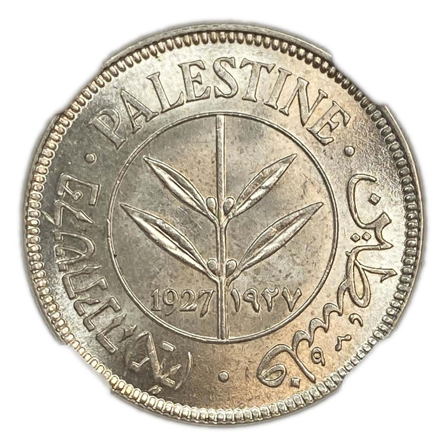 Palestine - 50 Mils 1927 - NGC 64 - UNC
You can see the patina that the coin has received over the ... - 1 0