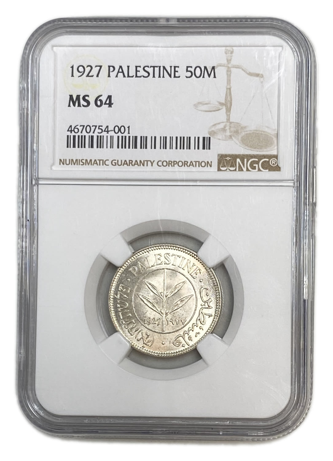 Palestine - 50 Mils 1927 - NGC 64 - UNC
You can see the patina that the coin has received over the ... - 1 2