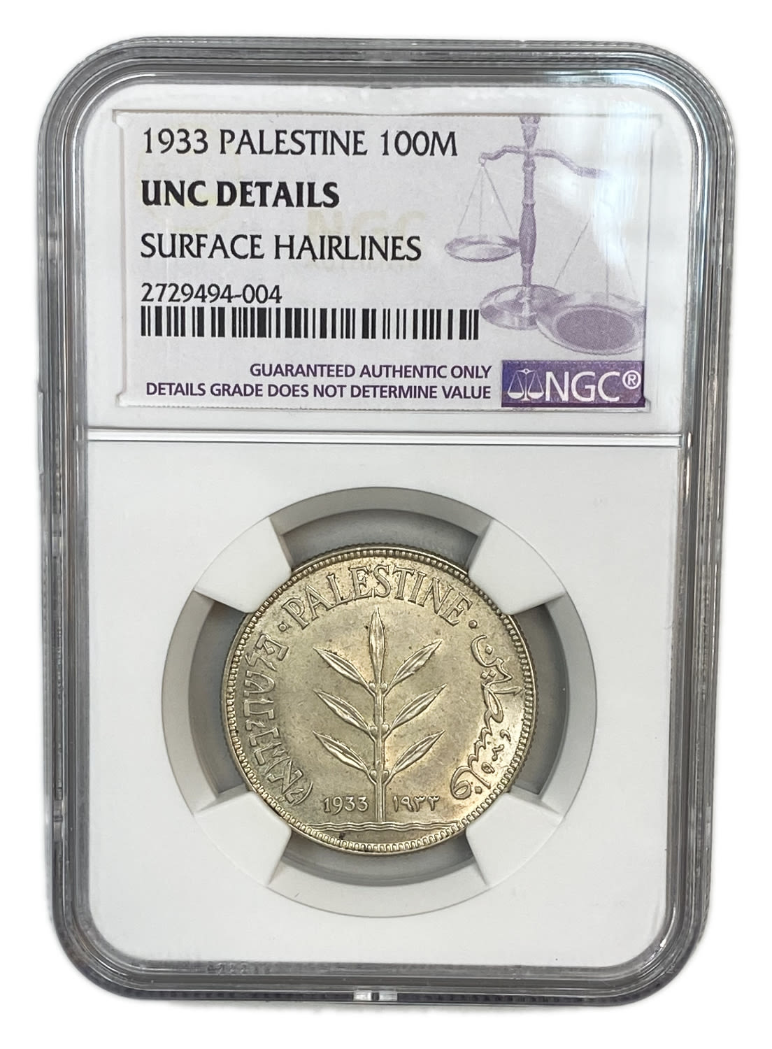 Palestine - 100 Mils 1933 - NGC UNC DETAILS
Mil, was the Hebrew name of the coin that was legal in ... - 1 2