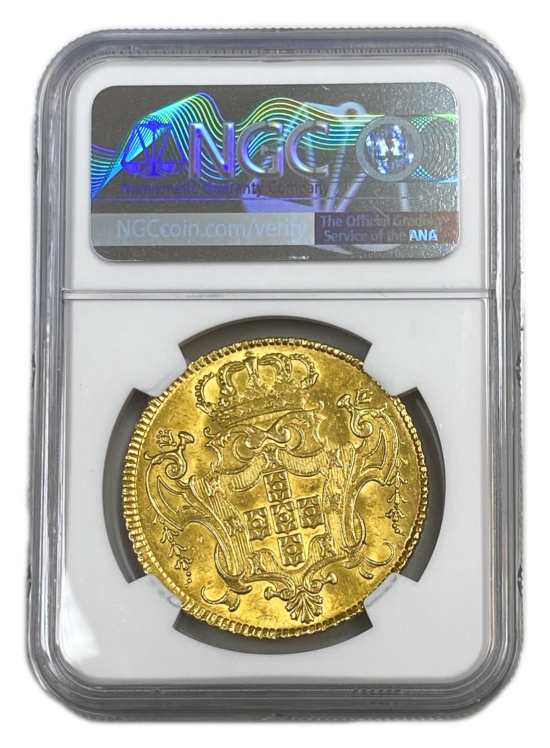 Portugal - Dobra de 8 Escudos (= 12800 Réis)  - João V - NGC MS 62 - Extremely Rare - Highest grade ... - 1 3