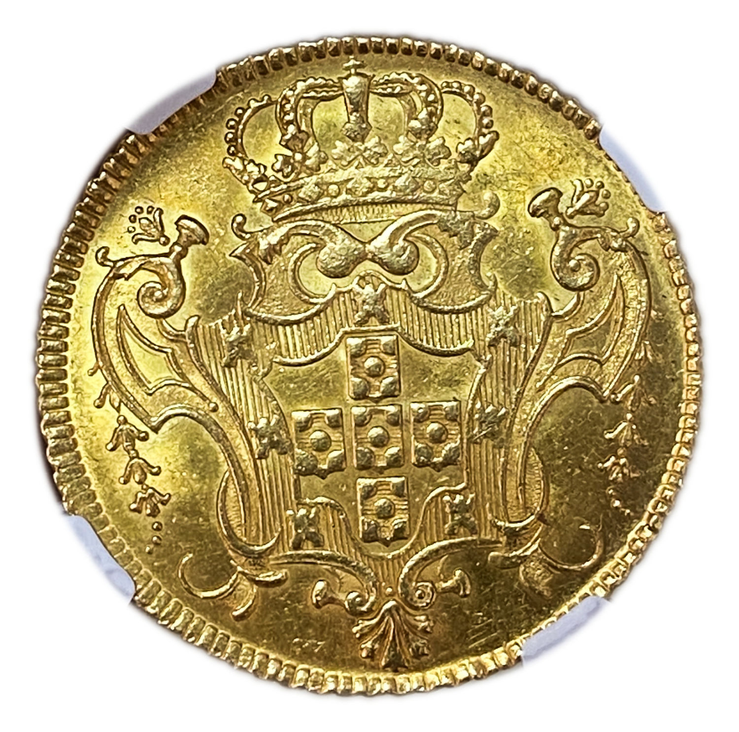 Portugal - Dobra de 8 Escudos (= 12800 Réis)  - João V - NGC MS 62 - Extremely Rare - Highest grade ... - 1 1