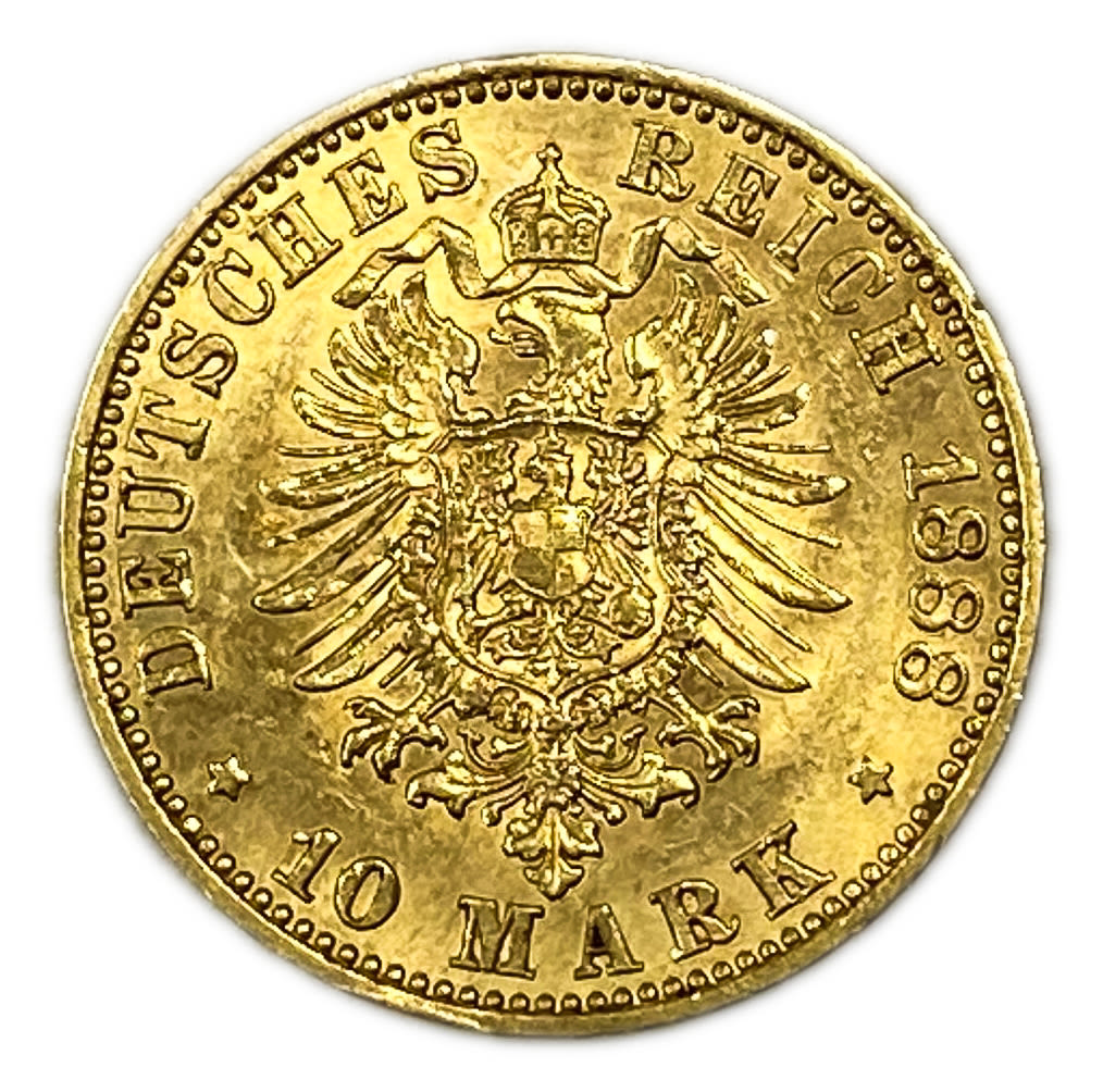 Germany / Prussia - 10 Mark 1888 - Gold 900, 3.97g, 19.5mm
Only 10% fees + VAT on this item ... - 1 0