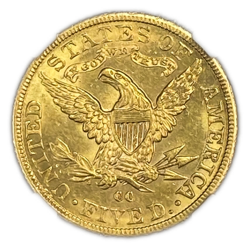 USA - 5 Dollars 1891 with CC - Coronet Head - With motto - NGC MS 62
Commission of 10% ... - 1 1
