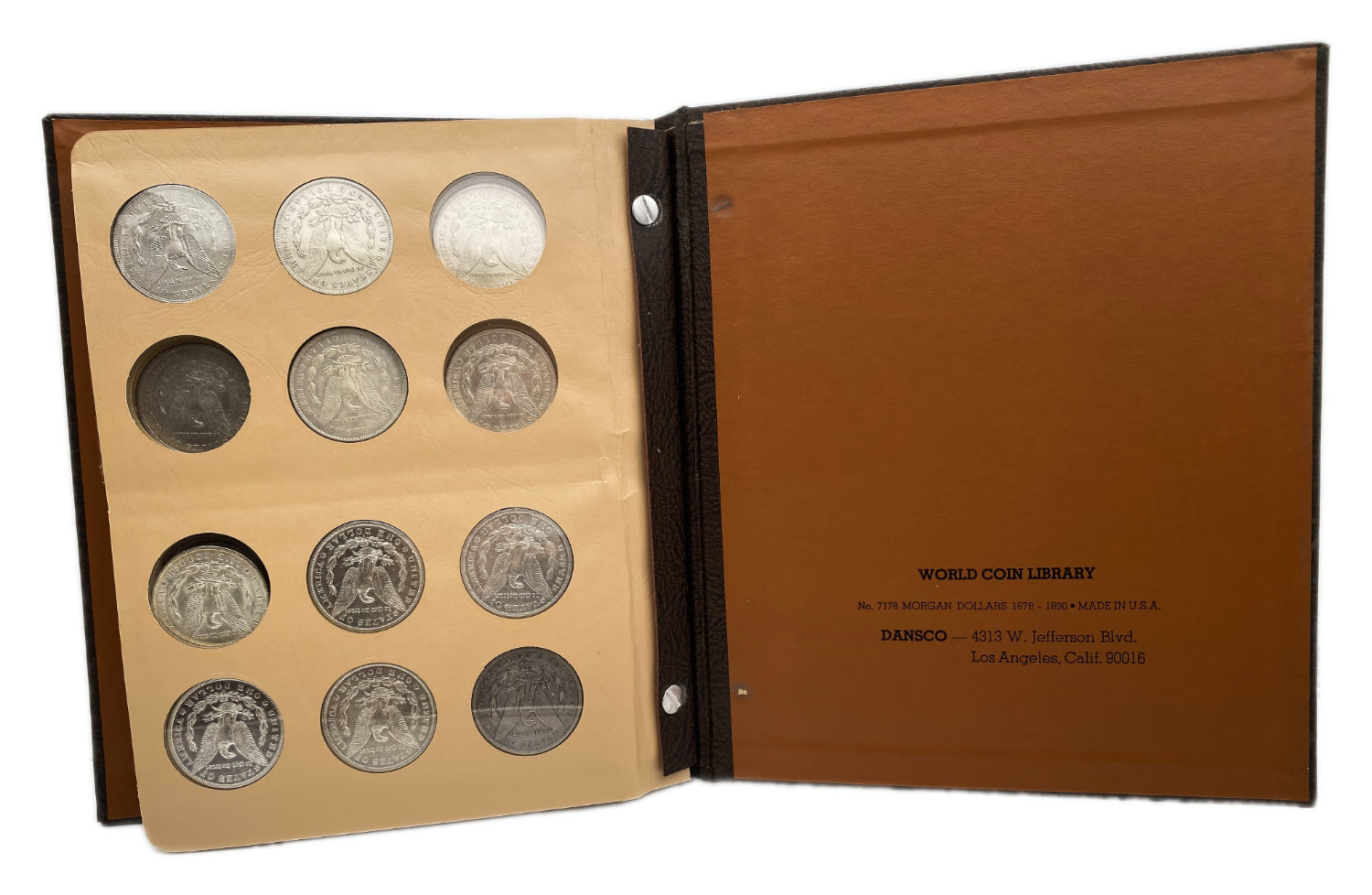 USA - A prestigious album containing 40 Morgan dollar coins from different years (1878-1890) and different ... - 1 24