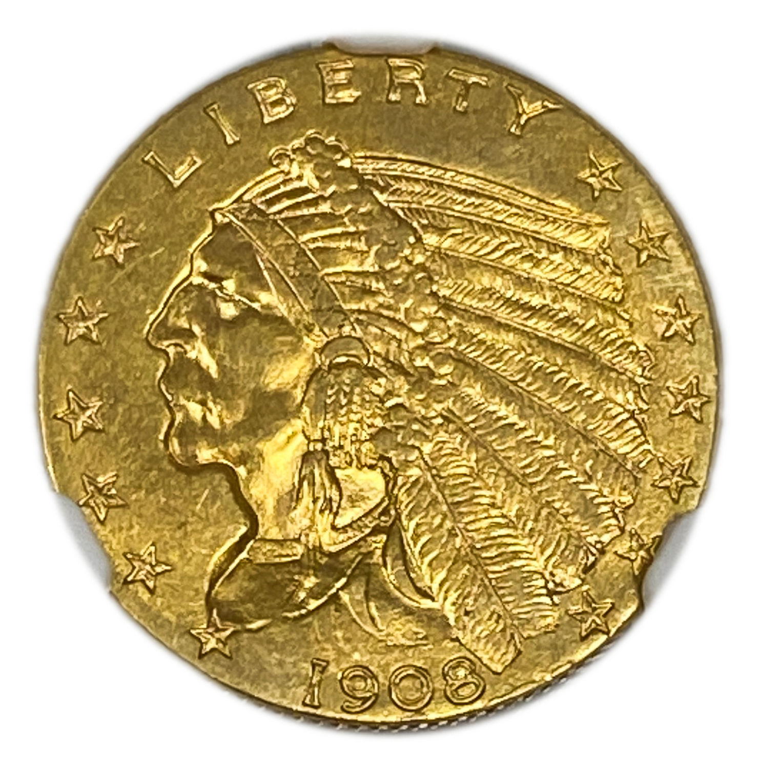USA - 2.5 Dollars 1908 "Indian Head - Quarter Eagle" - NGC UNC DETAILS
Commission of 10% ... - 1 0