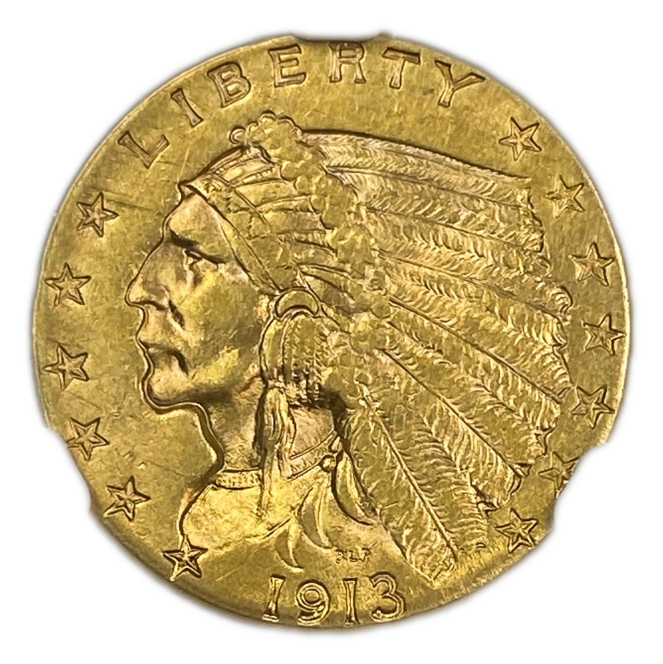 USA - 2.5 Dollars 1913 "Indian Head - Quarter Eagle" - NGC AU 58
Commission of 10% commission only ... - 1 0
