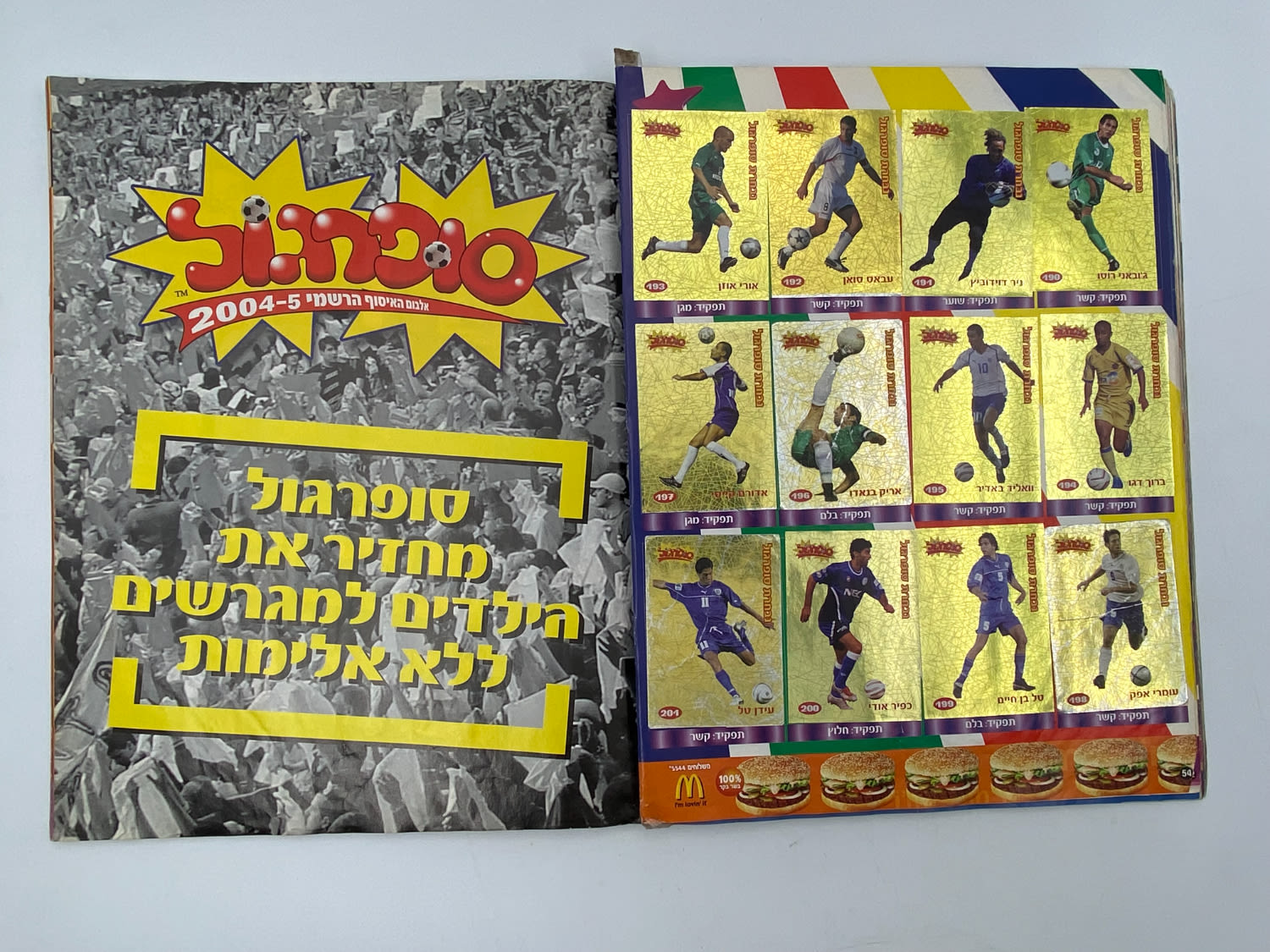 אלבומי מדבקות - אלבום סופרגול 2004-2005 - מלא! - נזקים לכריכה - נדיר
סוּפרגוֹל הוא שמו של אלבום איסוף ... - 1 27
