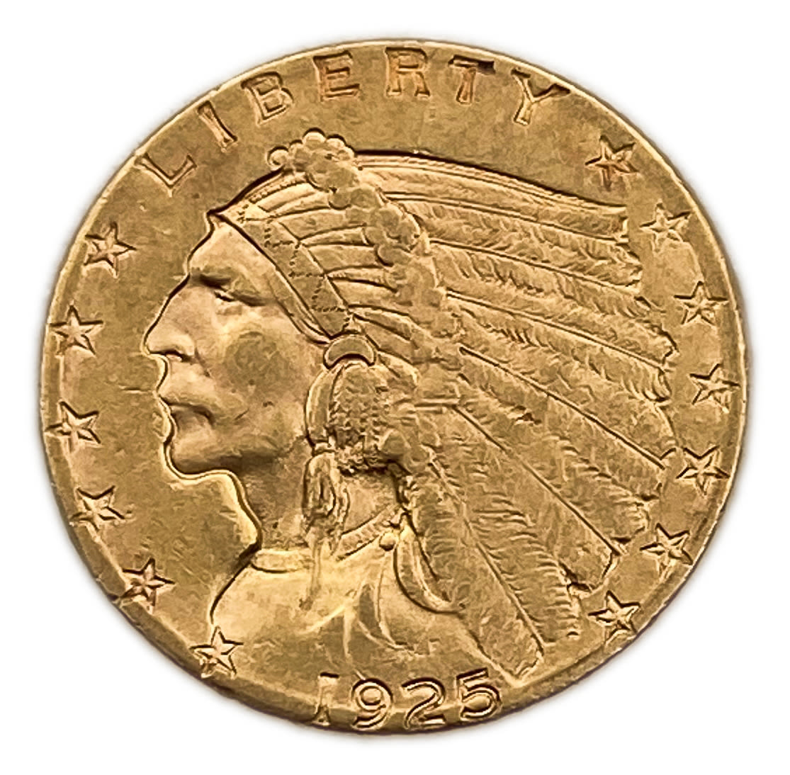 USA - 2.5 Dollars 1925 With D - "Indian Head - Quarter Eagle" - AU
Commission of 10% commission ... - 1 0