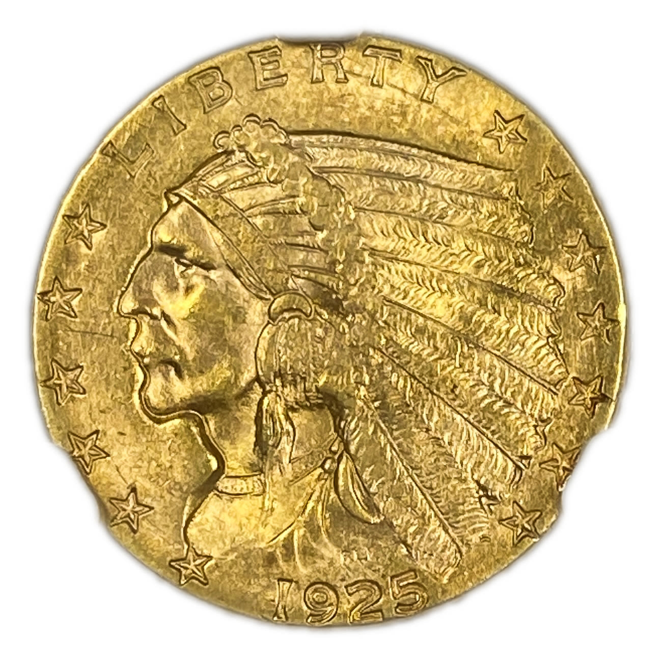 USA - 2.5 Dollars 1925 With D - "Indian Head - Quarter Eagle" - NGC MS 62
Commission of 10% ... - 1 0
