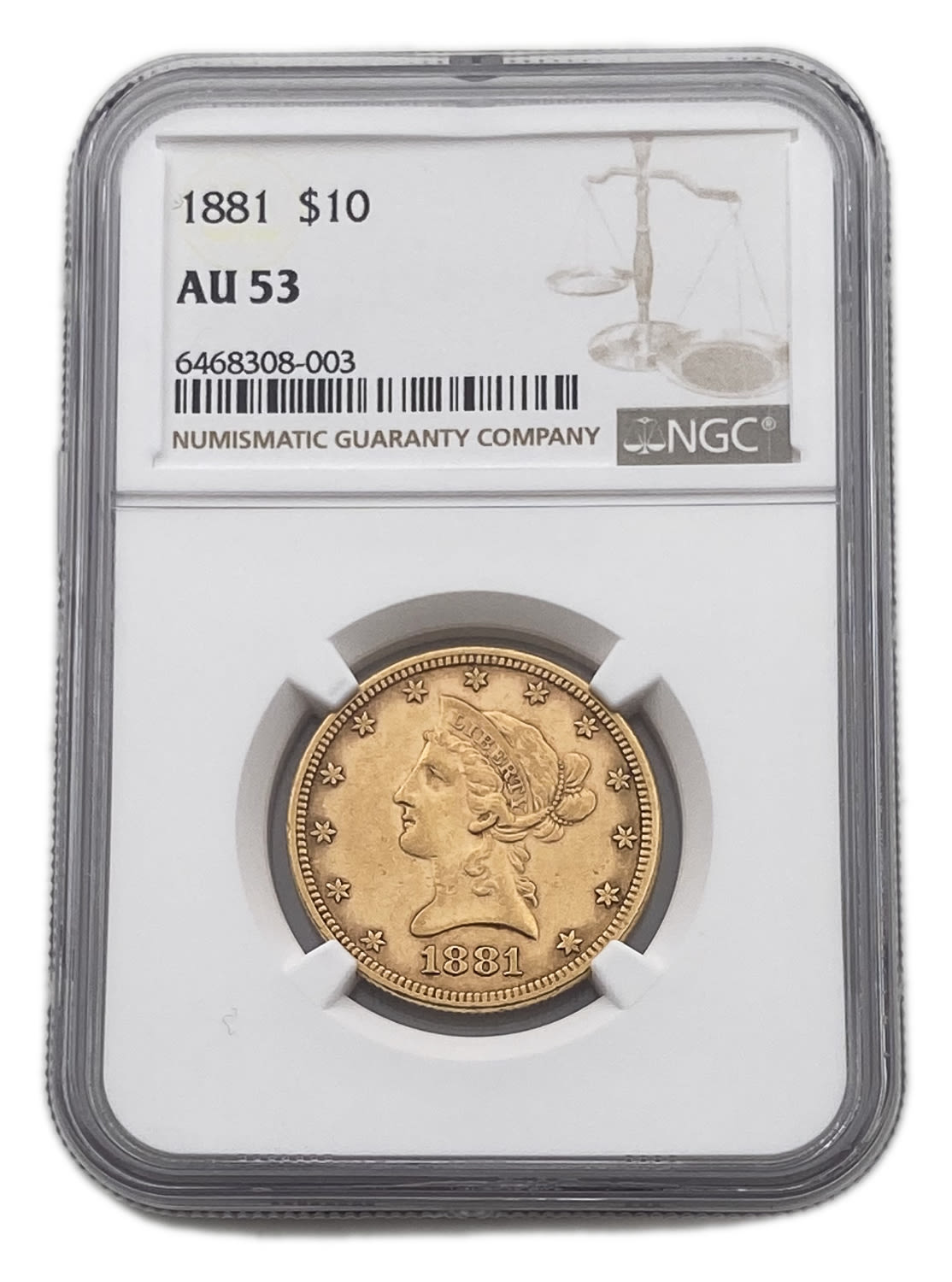 USA - 10 Dollars 1881 - Coronet Head - With motto - NGC AU 53
Commission of 10% commission only ... - 1 2