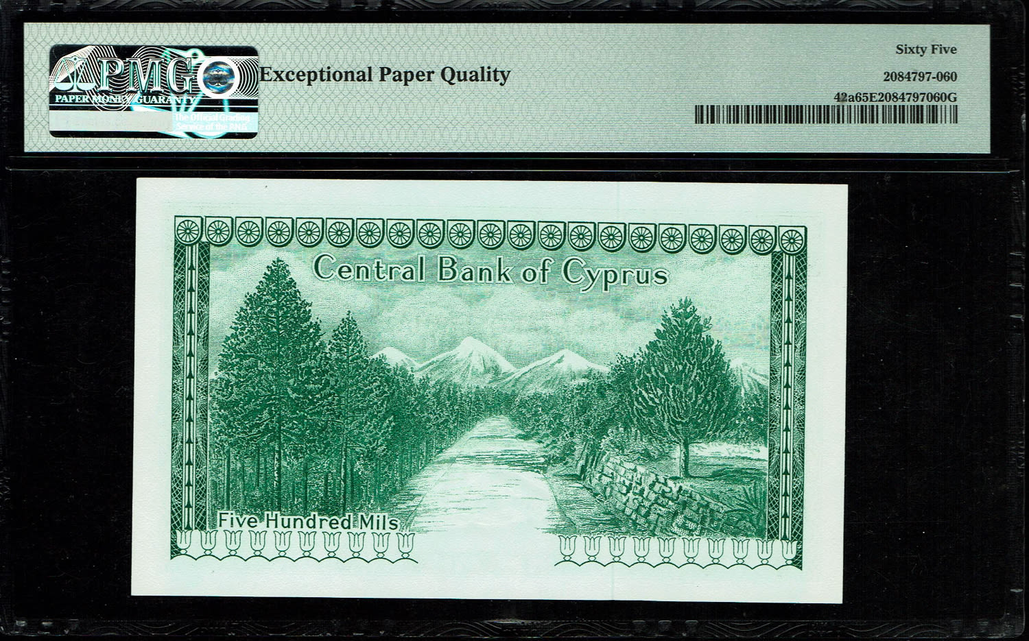 Cyprus - 500 Mils 1968 - PMG 65 EPQ
Obverse:
Arms at right, map at lower right. ... - 1 1