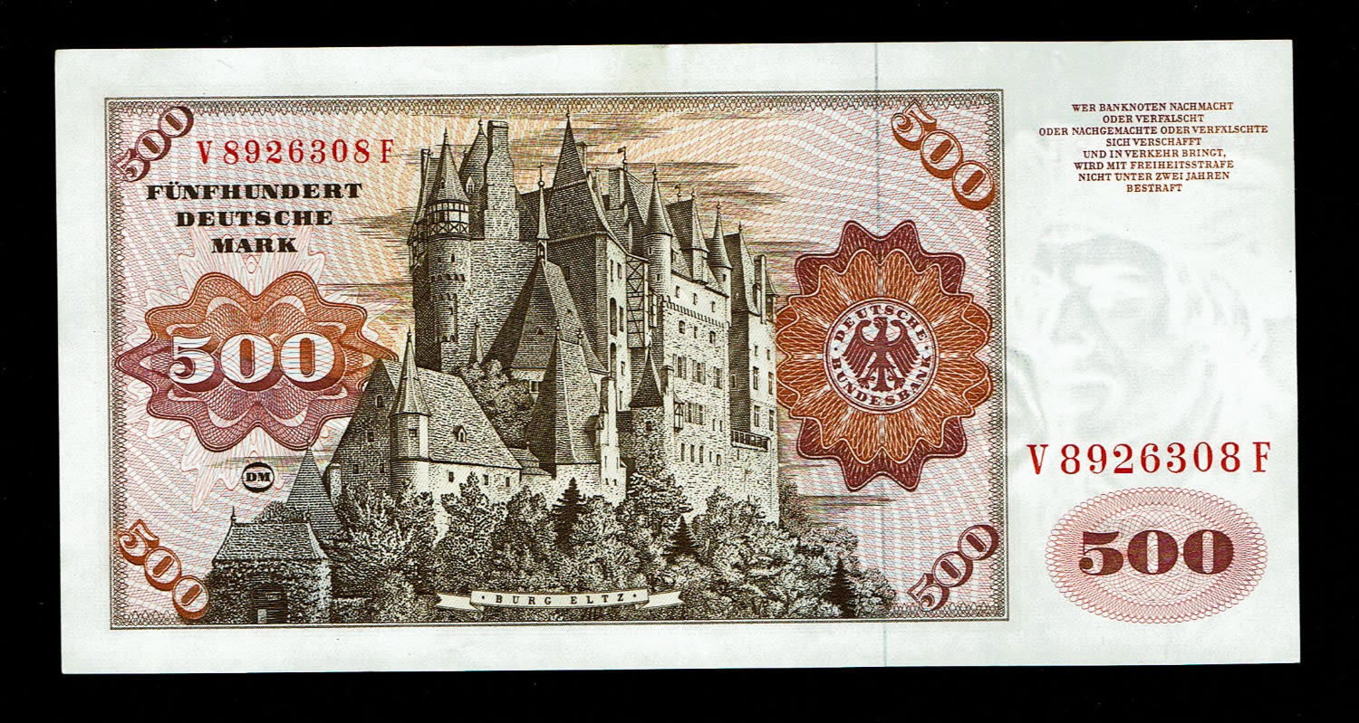 Germany - 500 mark 1977 - AU-UNC
German Deutsche Mark banknotes - 1 1