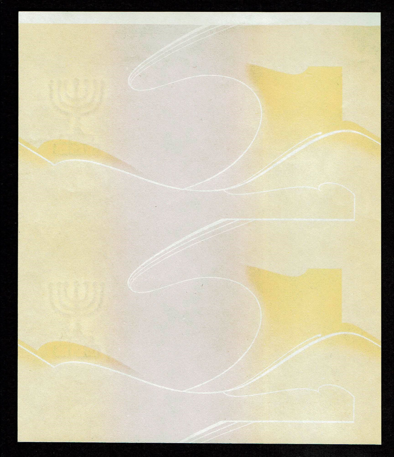 Israel - Progressive proof of 1 lira 1955 - sheet of 2 notes - extremely rare - UNC
Sample ... - 1 0