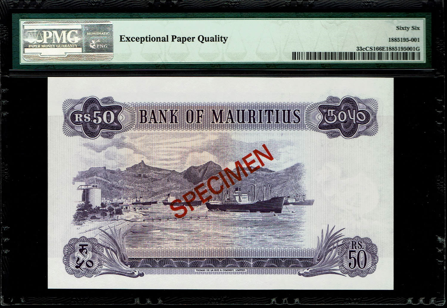 Mauritius - 50 Rupees 1978 - Collector series Specimen - PMG 66 EPQ
Obverse
On the left ... - 1 1