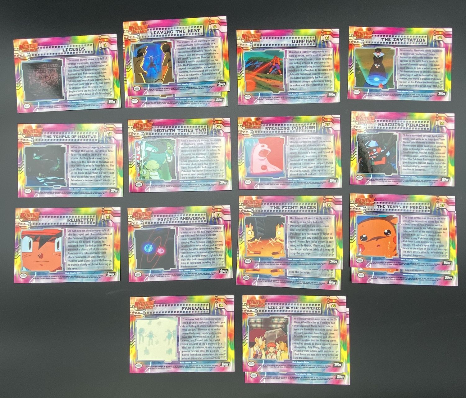 קלפי איסוף - Topps - קלפי פוקימון - לוט 18 קלפים של הסט Pokémon the First Movie Trading Cards - 2nd printing - מצב ... - 1 1