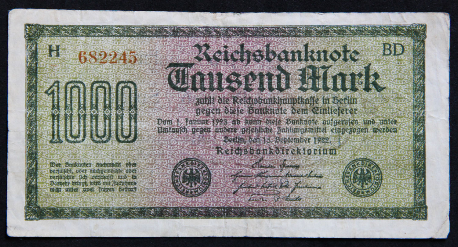 Germany - 1000 Mark - Anti semitic overprint - 01 - 1 1