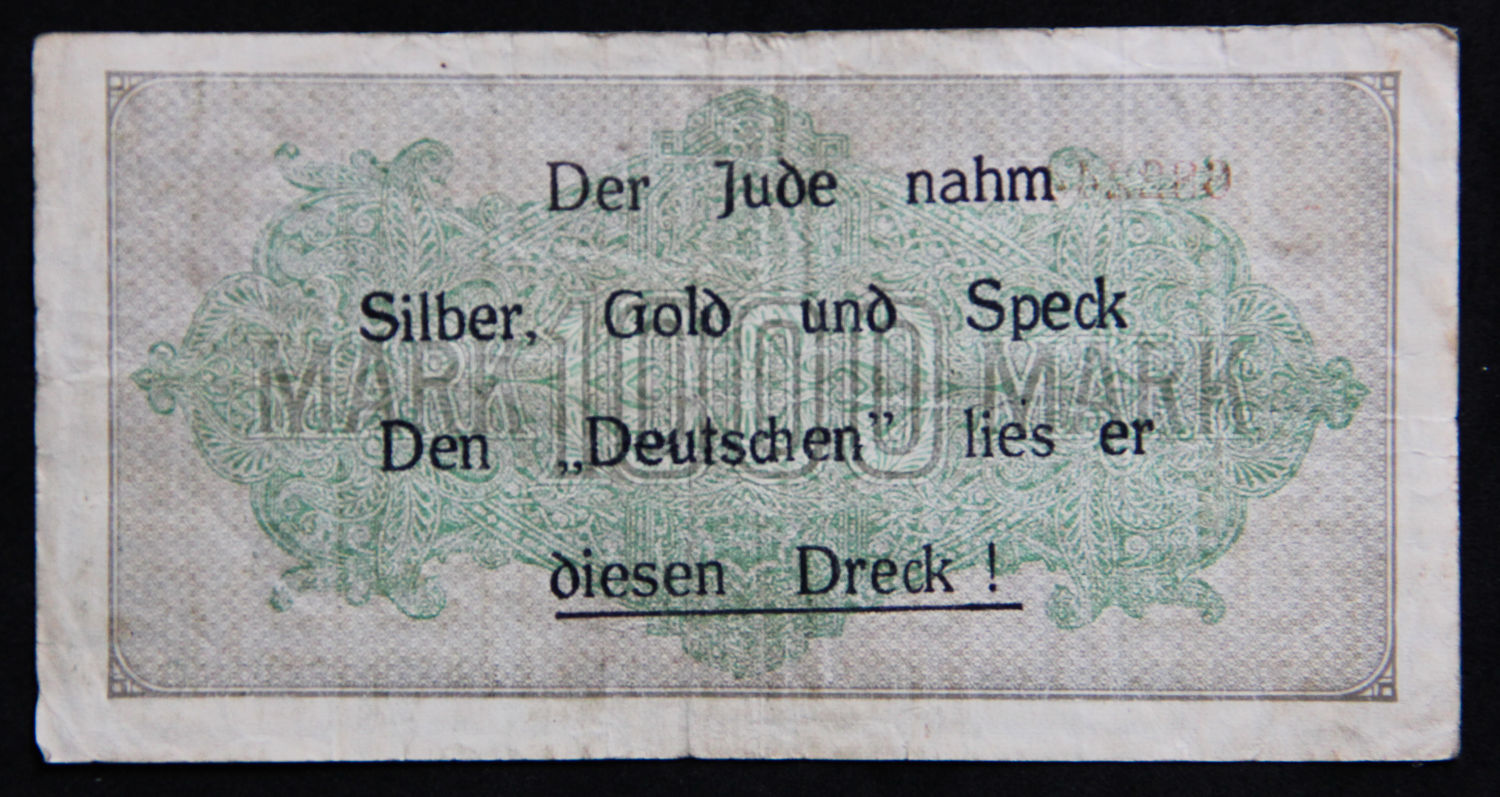 Germany - 1000 Mark - Anti semitic overprint - 01 - 1 0