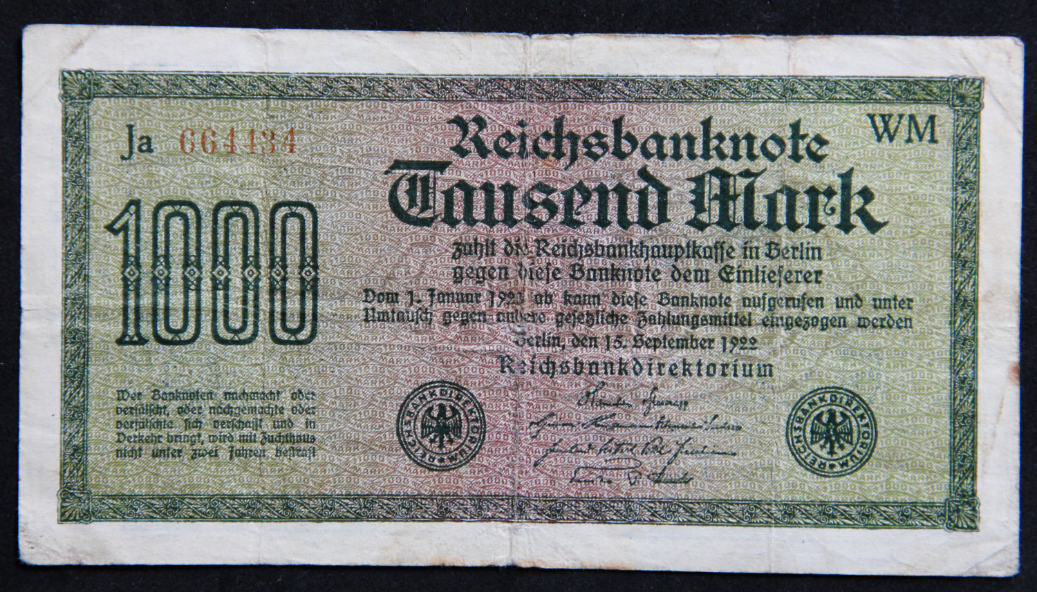 Germany - 1000 Mark - Anti semitic overprint - 04. - 1 1