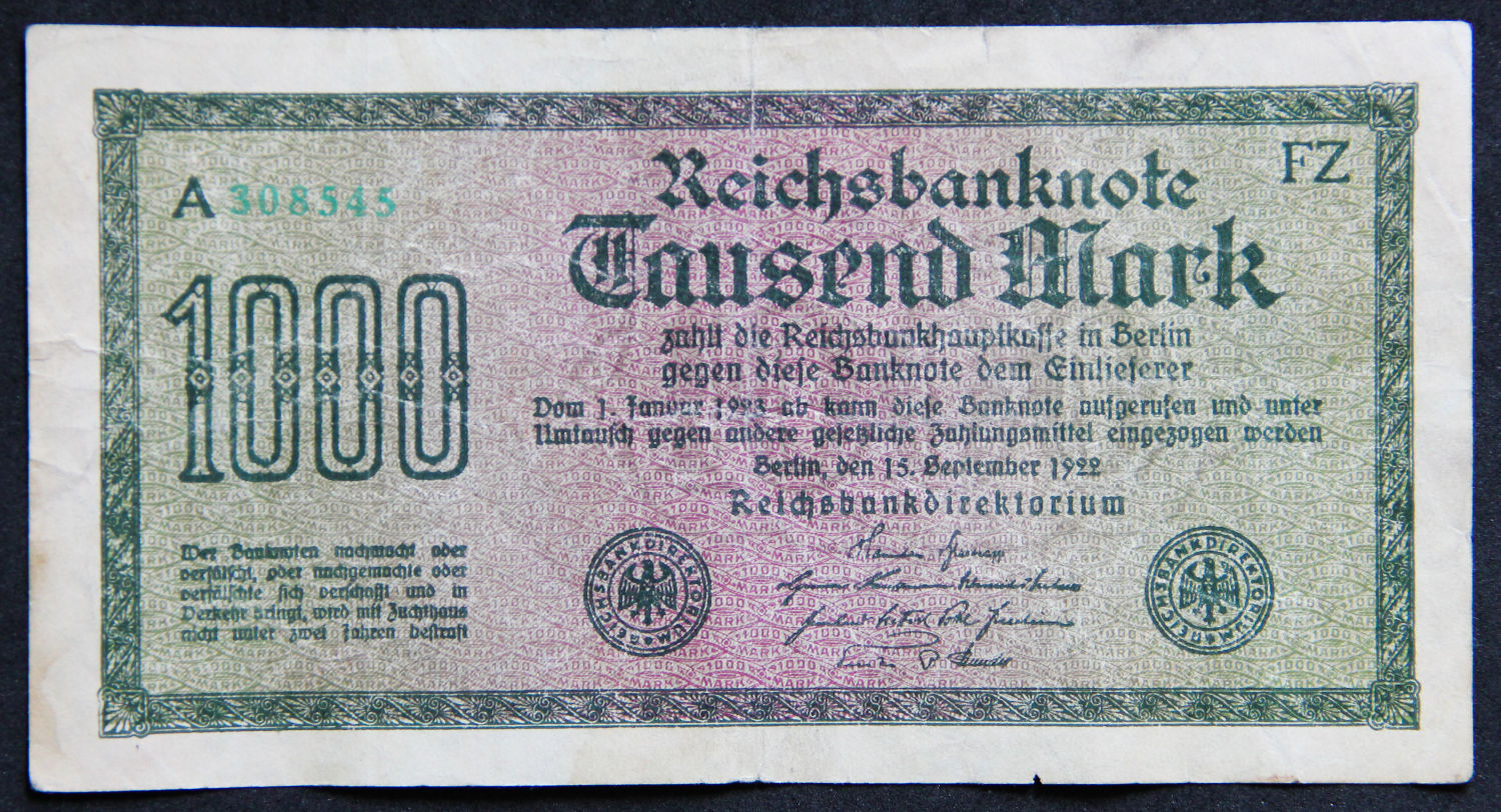 Germany - 1000 Mark - Anti semitic overprint - 02 - 1 1