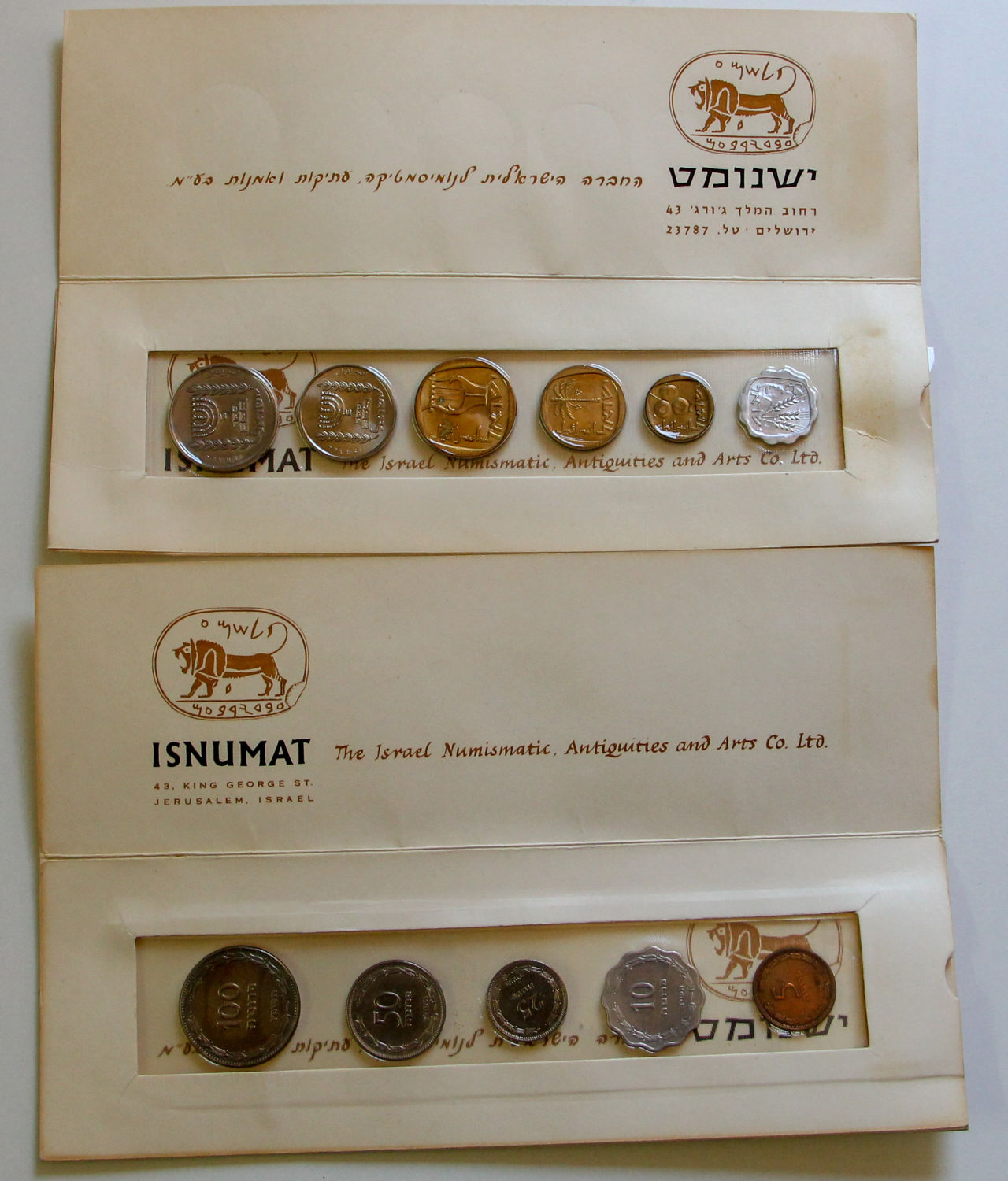 Israel - pair of coins sets - Agora and Lira - 1963. - 1 0