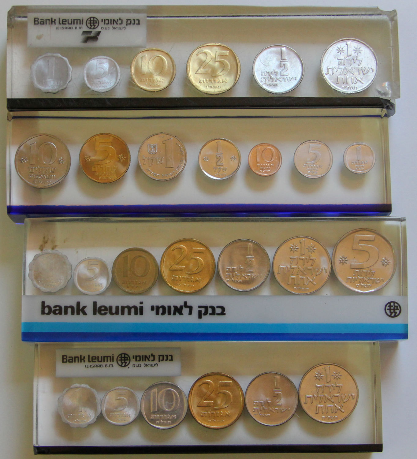 Israel - 4 solid sets coins - 1 0