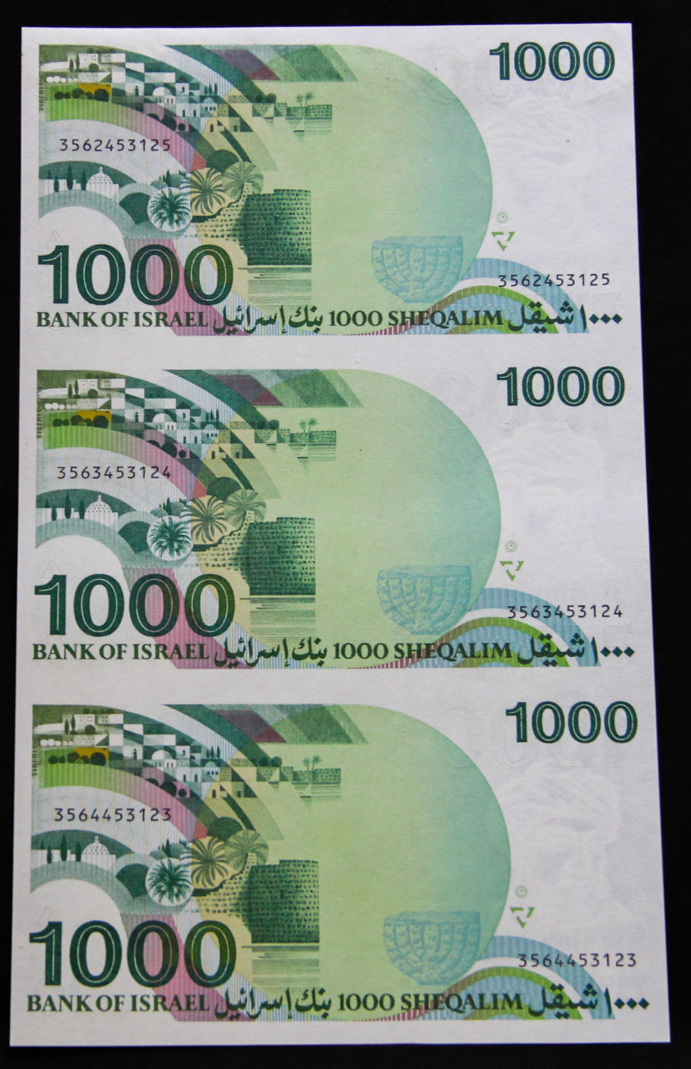 Israel - Uncut sheet - 1,000 Shekel 1983. - 1 1
