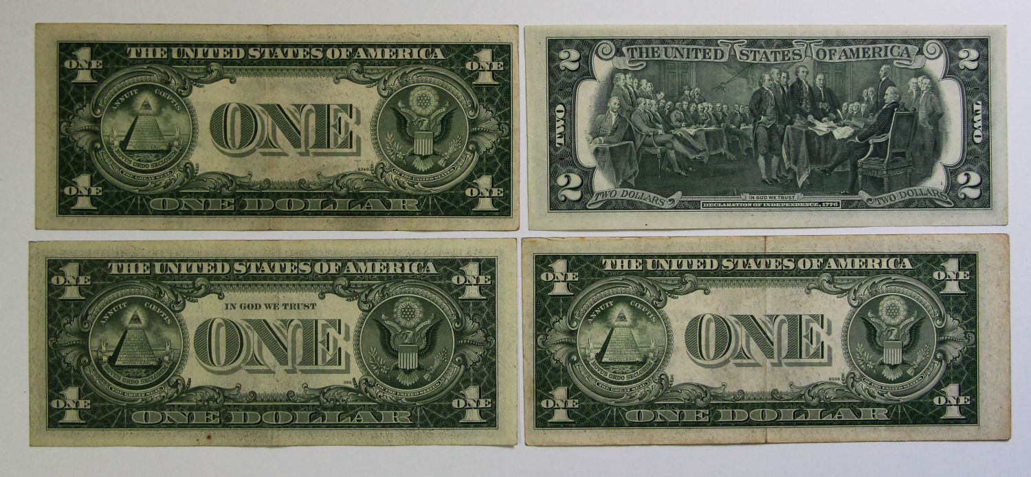 USA - 1 and 2 dollar 1935, 1957 and 1976. - 1 1