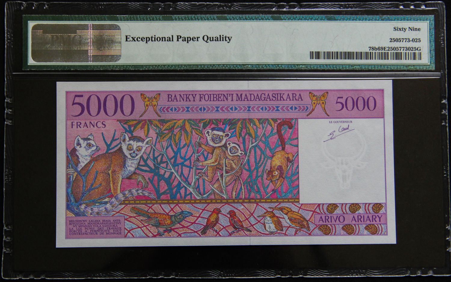 Madagascar - 5,000 Fracs 1995 - PMG 69 EPQ. - 1 1