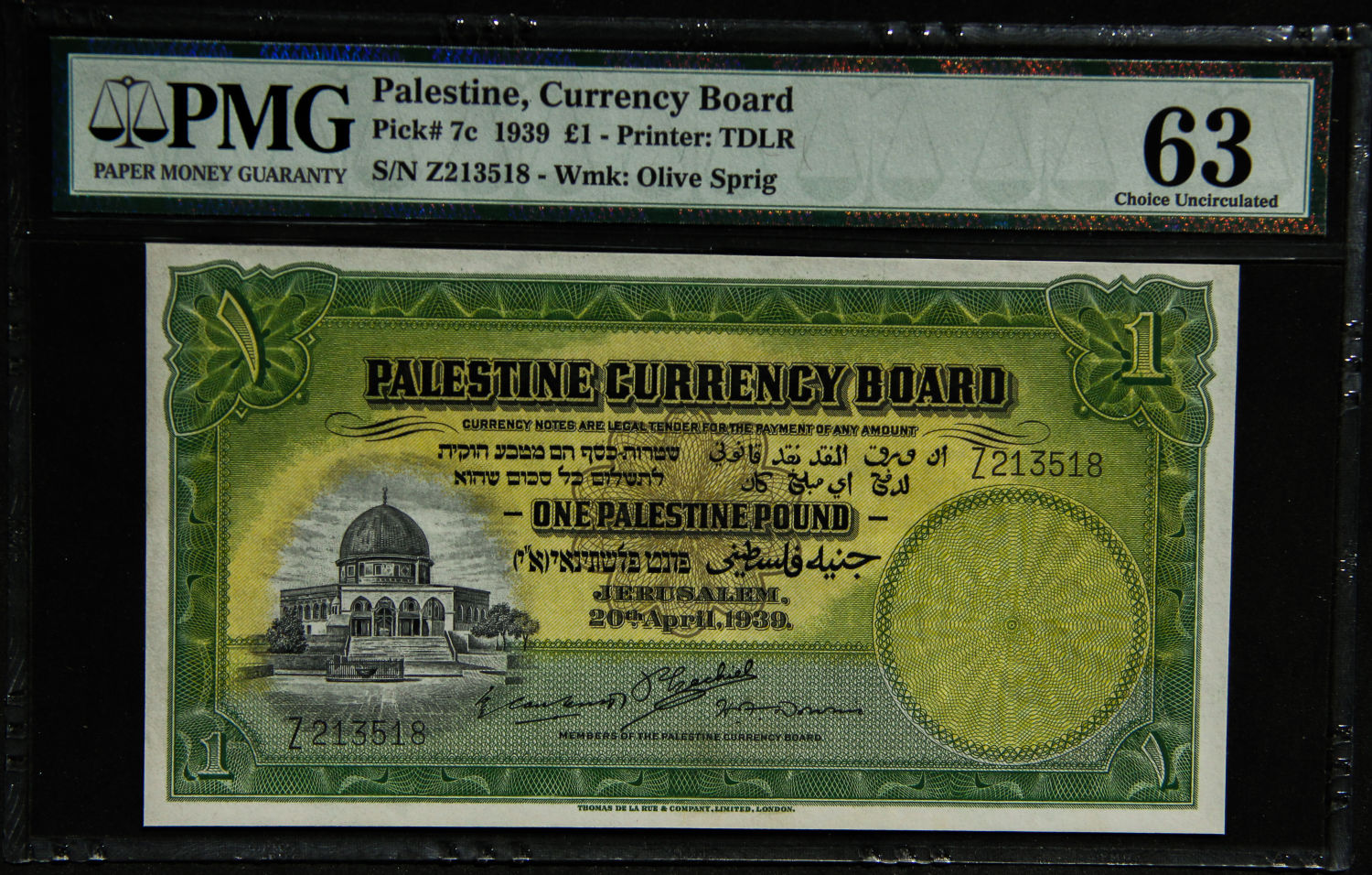 Palestine - pound 1939 - PMG63 - 1 0