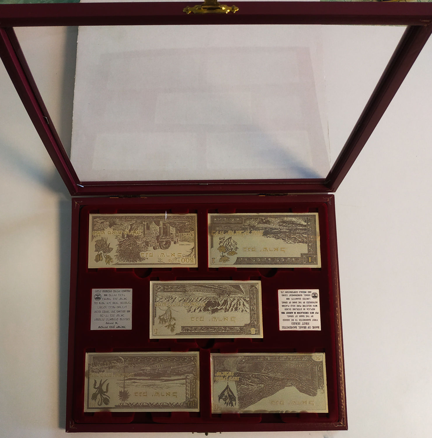 Set silver replica with gold plate - banknotes 1955. - 1 1