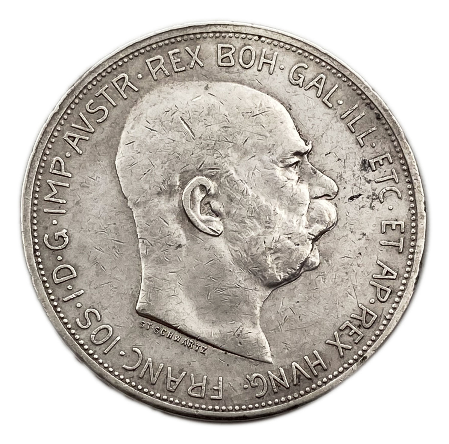 Austria - 5 Corona 1909 - Franz Joseph I - Silver 900, 24g, 36mm
Obverse: Aged portrait bare headed ... - 1 1