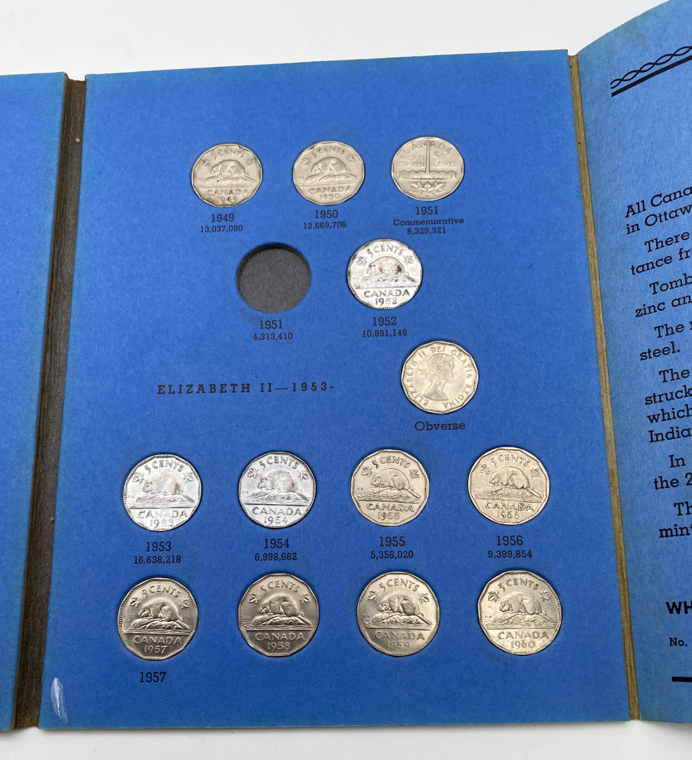 Canada - an album with 41 nickel coins from the years 1922 to 1957 - various conditions - 1 3