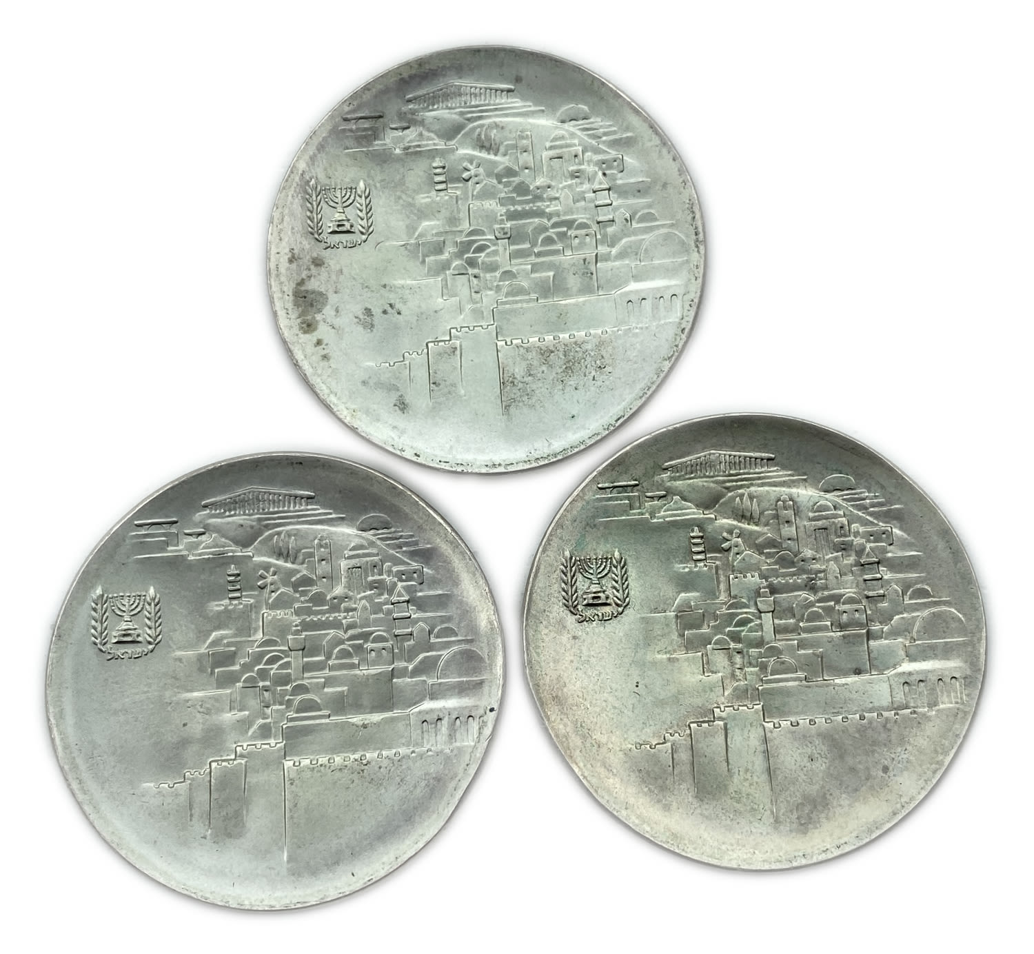 Israel - Lot of 3 coins "Jerusalem" 1968 - Silver 900, 26g, 37mm
Israel's 20th Anniversary of ... - 1 1