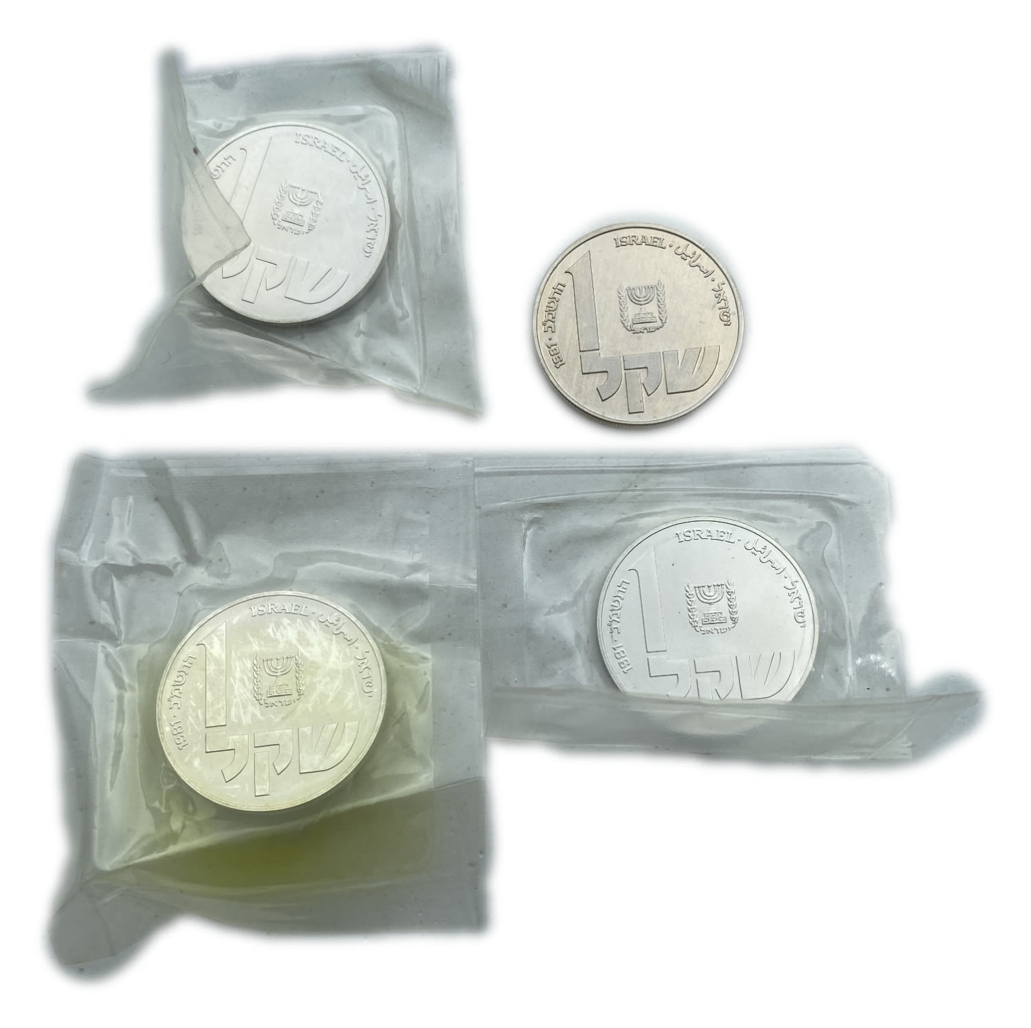 Israel - Lot of 4 coins, Hanukka Lamp from Poland 1981 - Silver 850, 14.4g
Hanukka Coin, 5742-1981 ... - 1 0