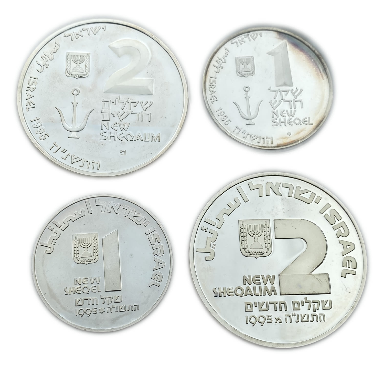 Israel - Two set of coins, "Port of Caesarea", "Medicine in Israel" 1995 - Silver 925, 14.4g, 28.8g, 30mm ... - 1 0